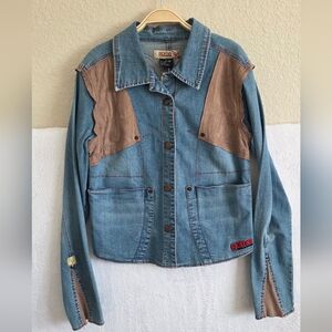 Y2k Flame Johnny Blaze denim patch jacket